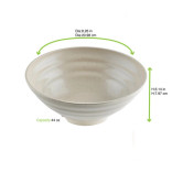 HUSKLY Reusable bowl beige husk composite 44 oz D:8.26in H:3.14in - 12 pcs HUSKLY Reusable bowl beige husk composite 44 oz D:8.26in H:3.14in - 12 pcs